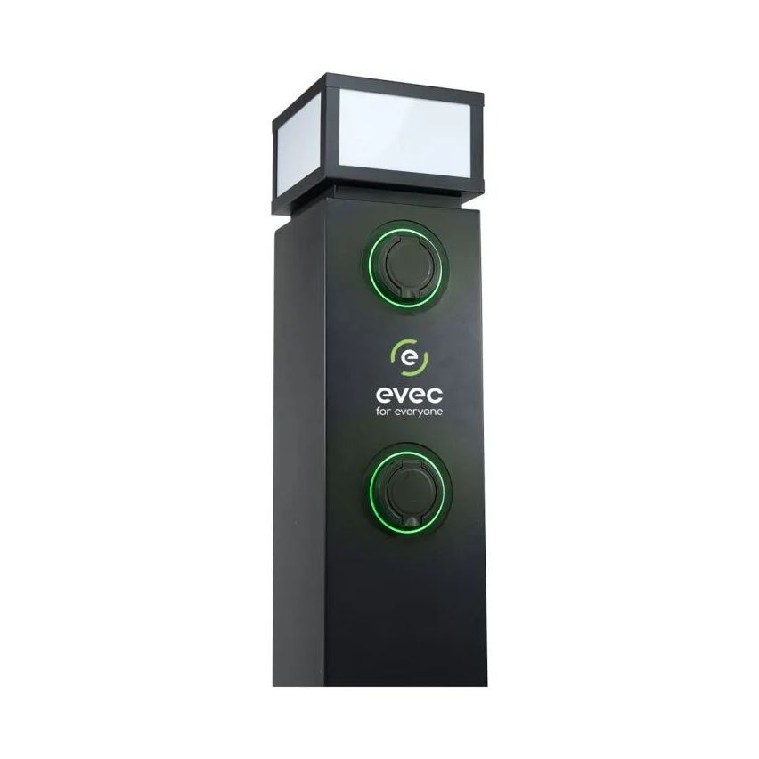 EVEC 7.4KW DUAL SOCKET PEDESTAL EV CHARGER, TYPE 1 & TYPE 2, SINGLE PHASE, UNTETHERED