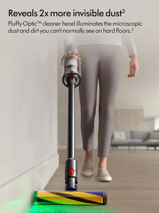 Dyson Detect Absolute V15 Cordless Vacuum Cleaner 369372-01, Yellow & Nickel, 230 W, 0.76 liters, 82 Decibels