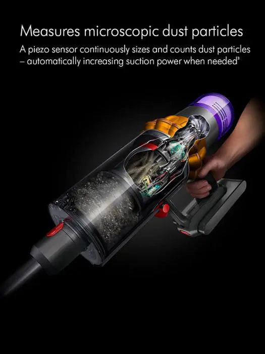 Dyson Detect Absolute V15 Cordless Vacuum Cleaner 369372-01, Yellow & Nickel, 230 W, 0.76 liters, 82 Decibels